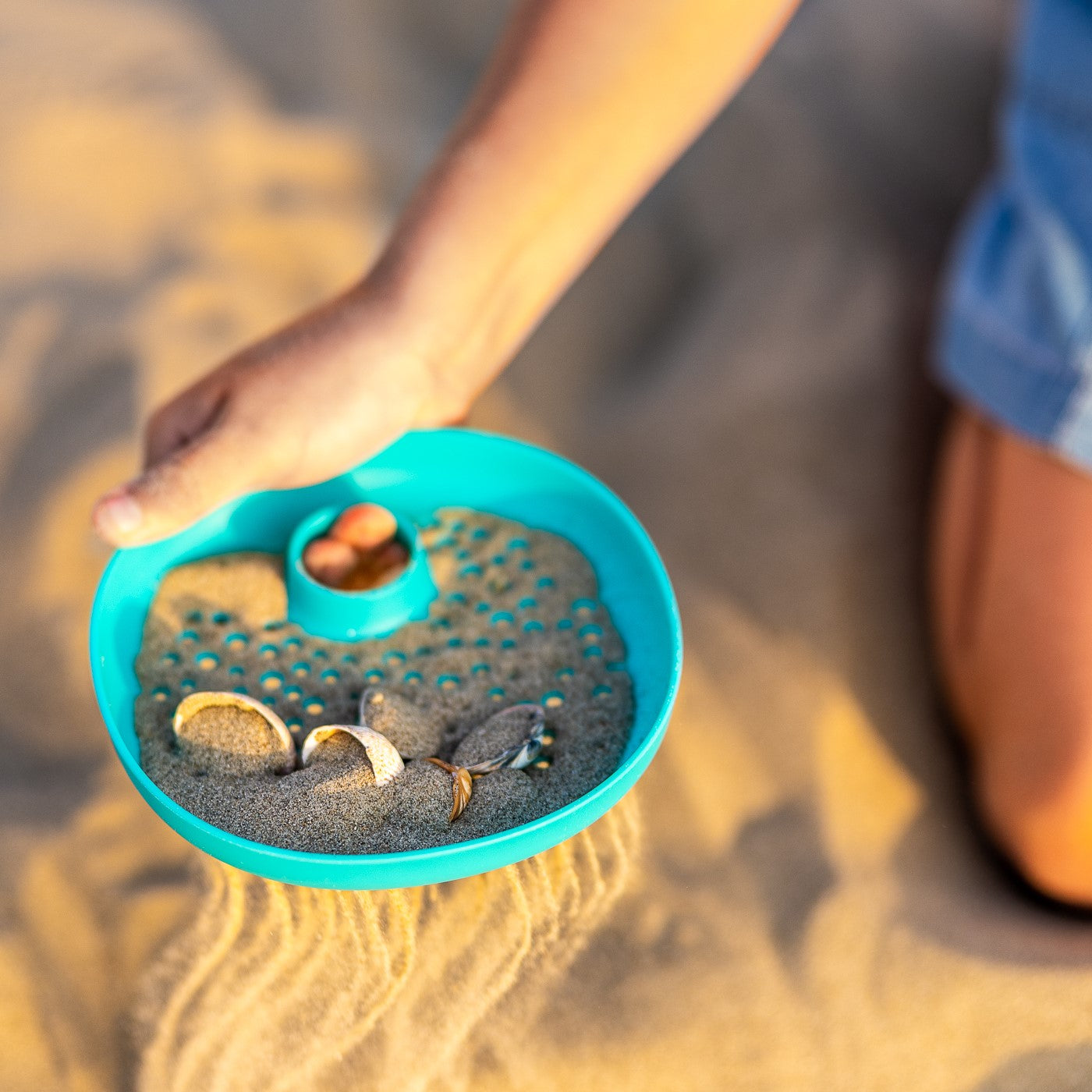 Bucki secchiello con setaccio banana blue
