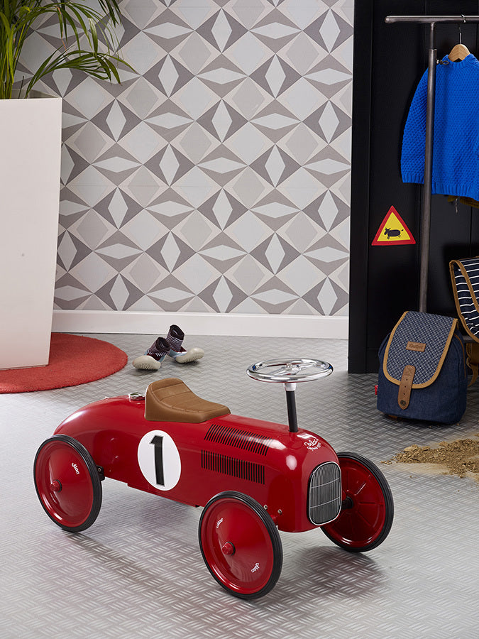 Cavalcabile in metallo color rosso vintage