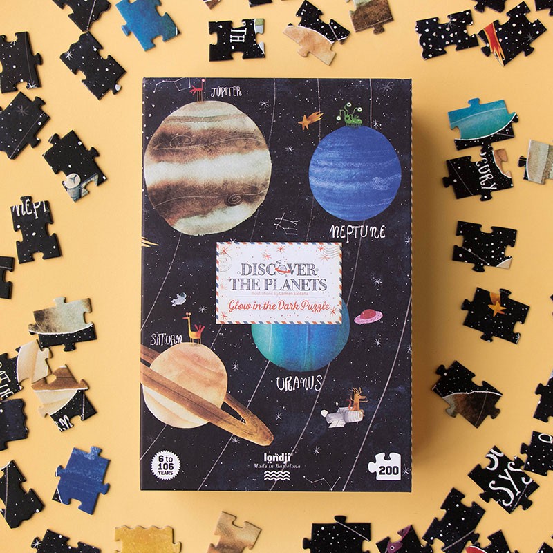 Discover the planets glow in the dark puzzle 200 pz