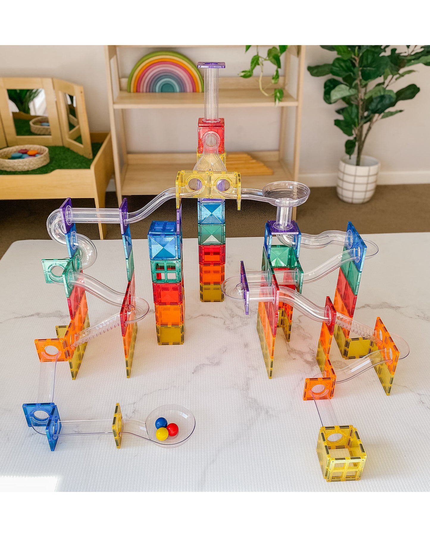 Connetix 92 Pz Pista per palline Arcobaleno STEAM