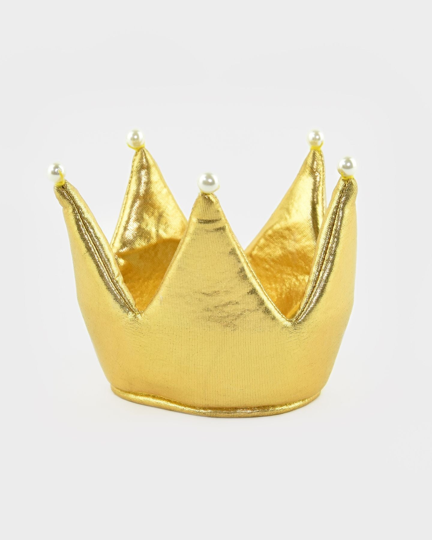 CORONA ORO IN TESSUTO E PERLE