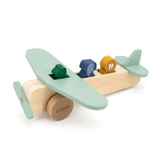 Aeroplano di legno con animali