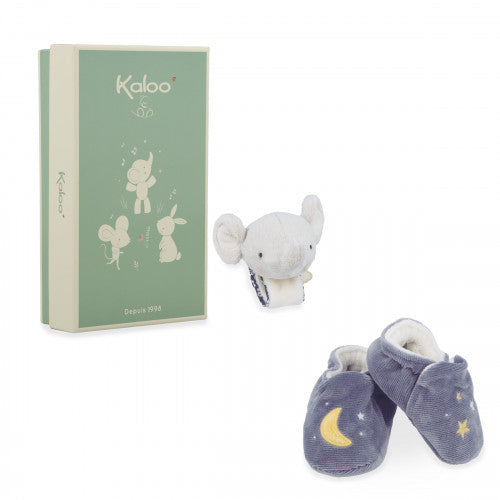 Scarpette con bracciale sonaglio a forma di elefante