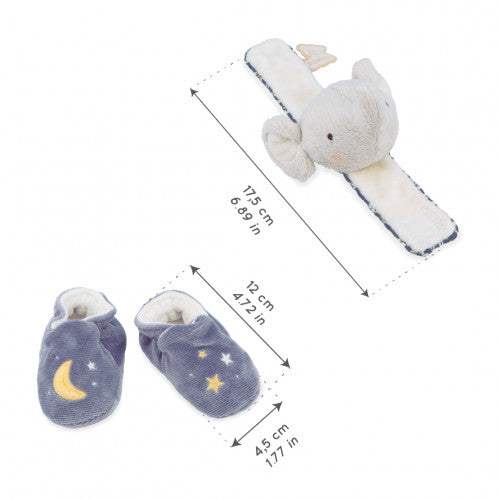 Scarpette con bracciale sonaglio a forma di elefante