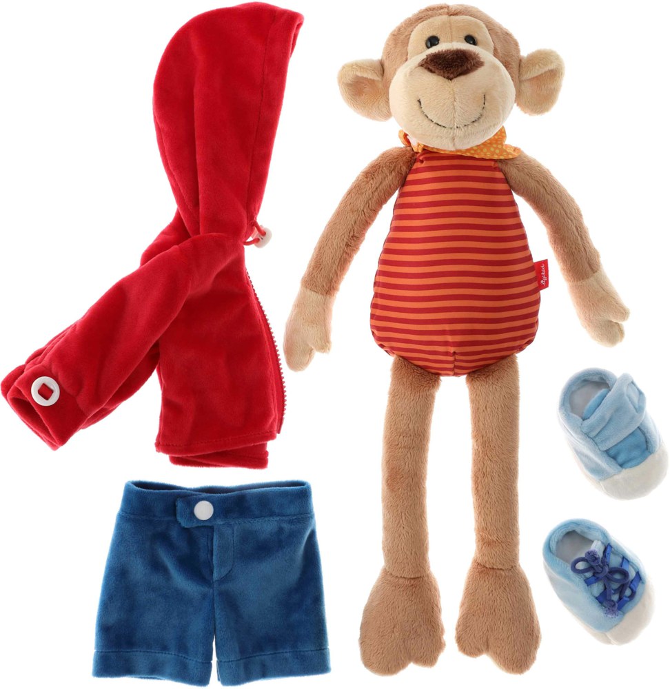 Scimmia Peluche impara a vestire