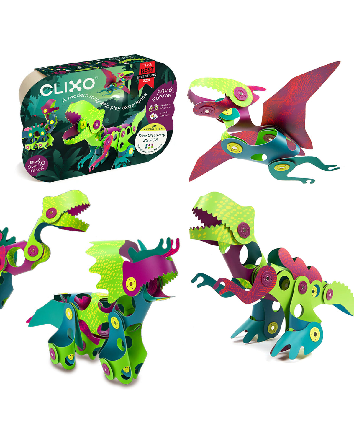 Clixo 22 Pezzi Dino Discovery Pack