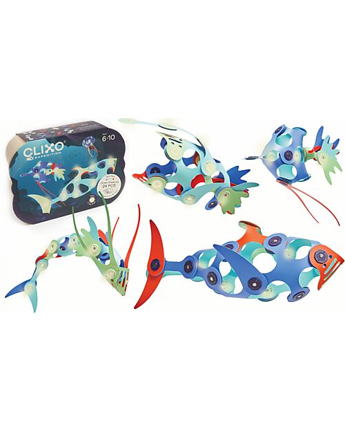 Clixo 24 Pezzi Ocean Creatures Glow in The Dark