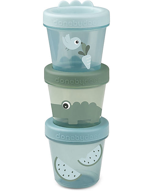 Set di 3 Contenitori Baby Food - Croco Verde MC