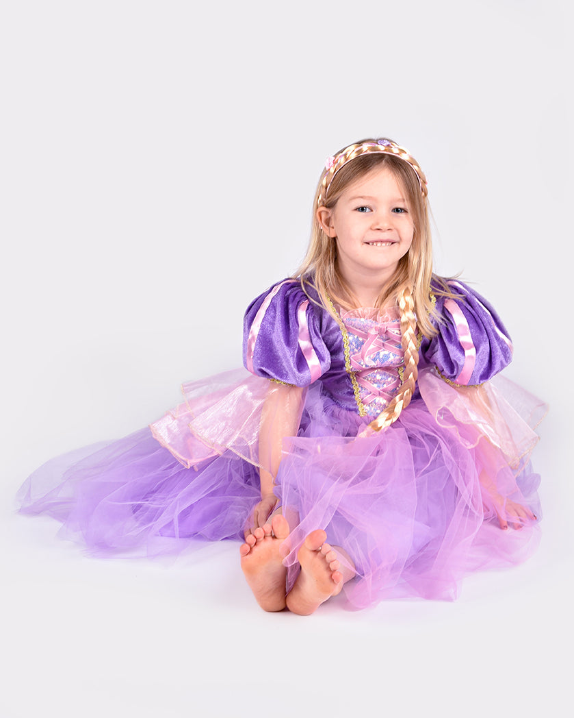 VESTITO DA RAPUNZEL LARGE 6-8 ANNI